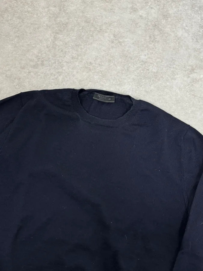 AW2018 Prada Navy Wool Classic Sweater  njjMuOz 4