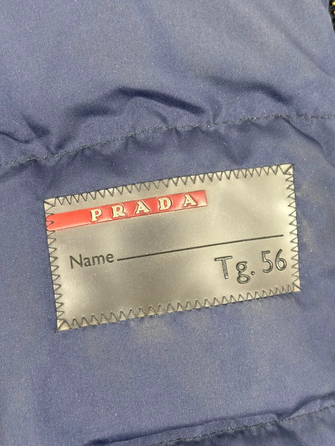 Prada Navy Wool Down Quilted Harrington Jacket hijLmtT 8