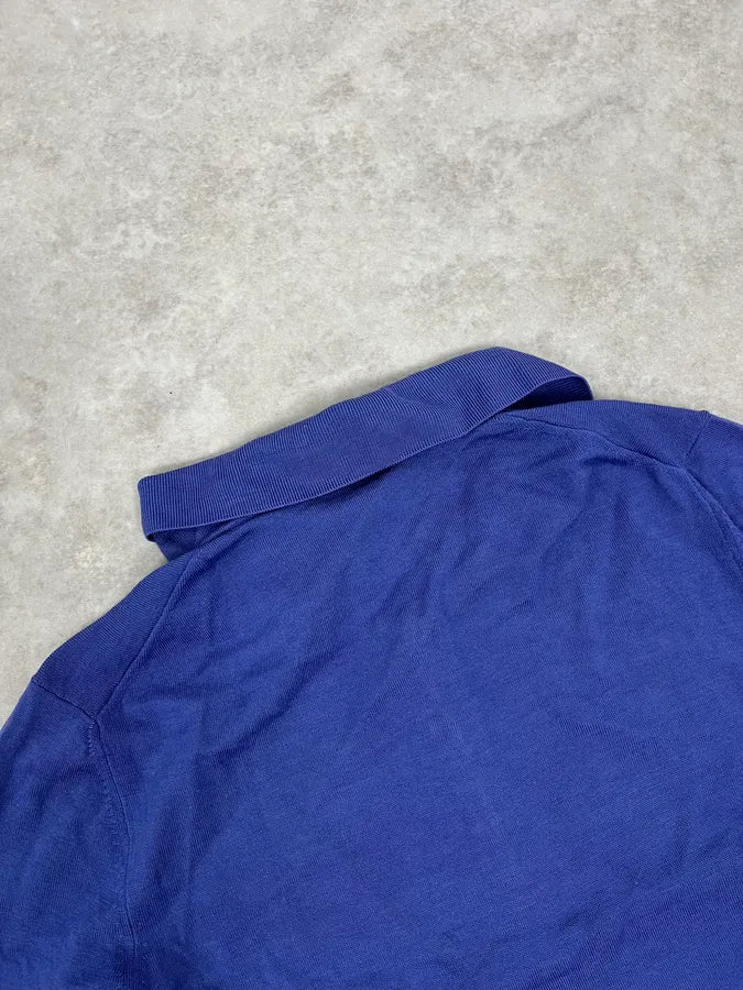 Prada Navy Wool Polo Longsleeves oJJcVwC 7