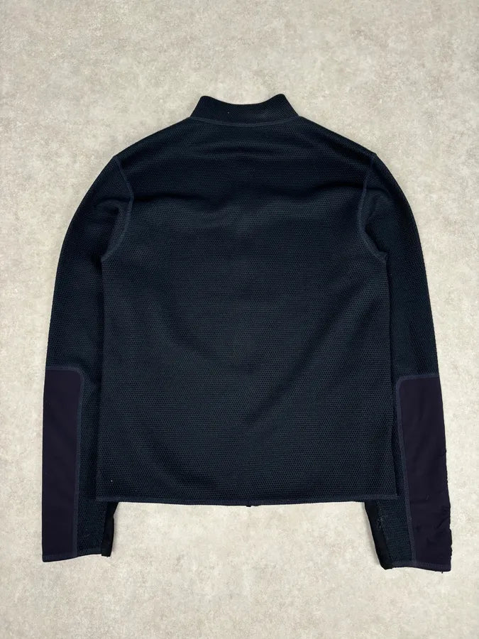 SS1999 Prada Navy Wool Textured Classy Zip-up Sweater PxiTukr 4