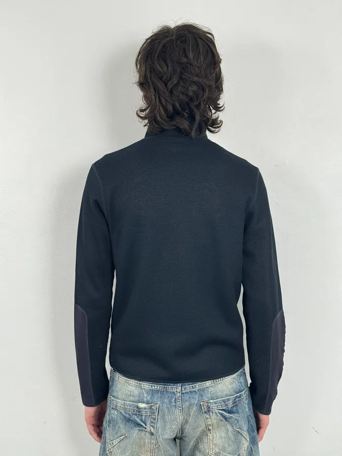 SS1999 Prada Navy Wool Textured Classy Zip-up Sweater PxiTukr 2