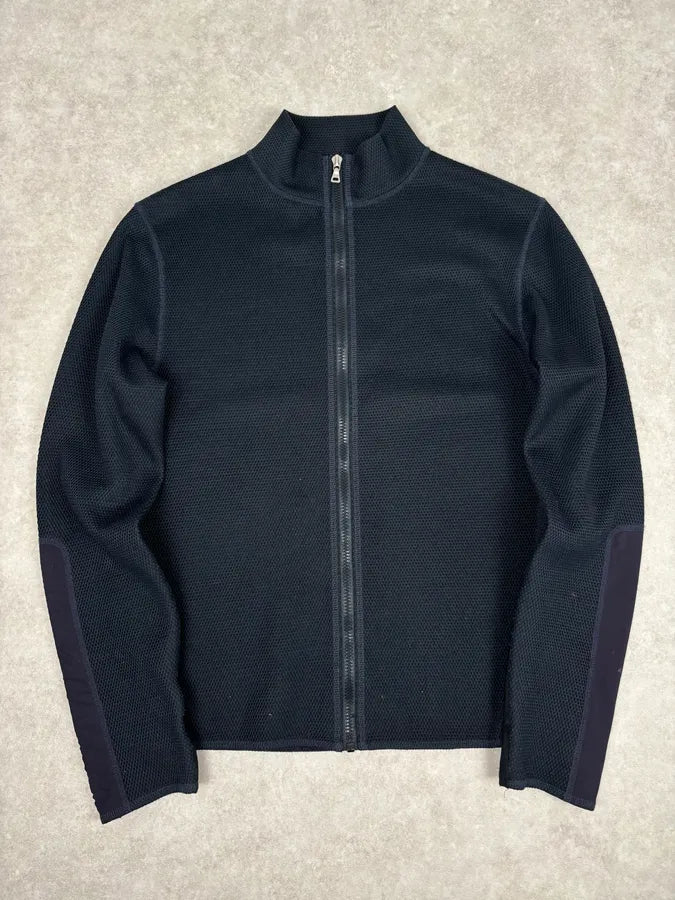 SS1999 Prada Navy Wool Textured Classy Zip-up Sweater PxiTukr 0