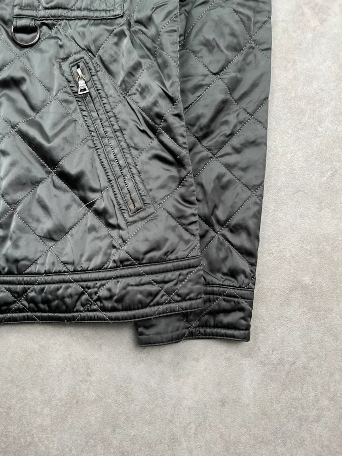 2000s Prada Dark Olive Nylon Quilted Light Jacket ZAERevg 9