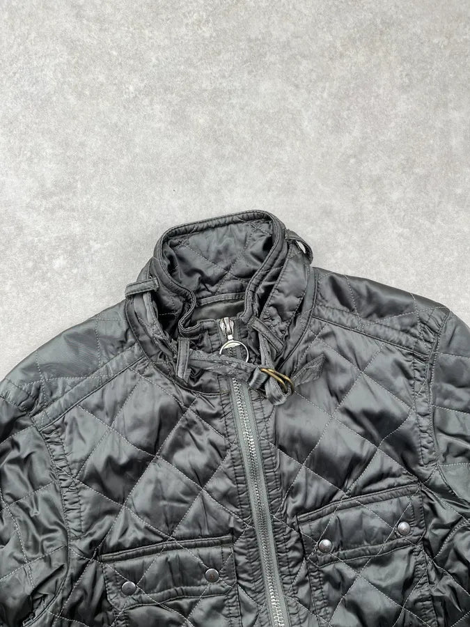 2000s Prada Dark Olive Nylon Quilted Light Jacket ZAERevg 5