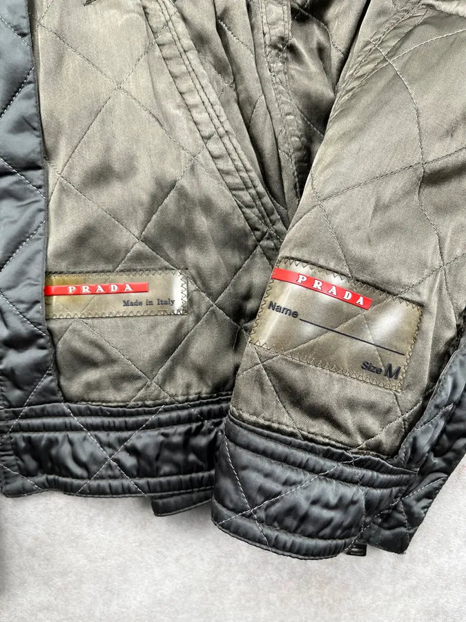 2000s Prada Dark Olive Nylon Quilted Light Jacket ZAERevg 10