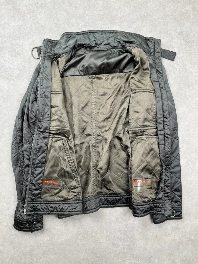 2000s Prada Dark Olive Nylon Quilted Light Jacket ZAERevg 3