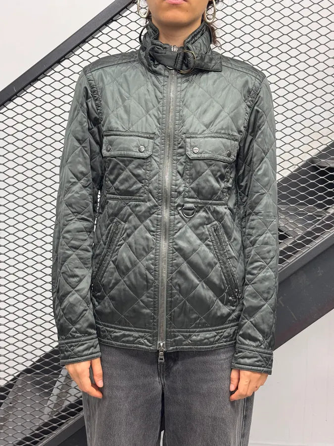2000s Prada Dark Olive Nylon Quilted Light Jacket ZAERevg 1