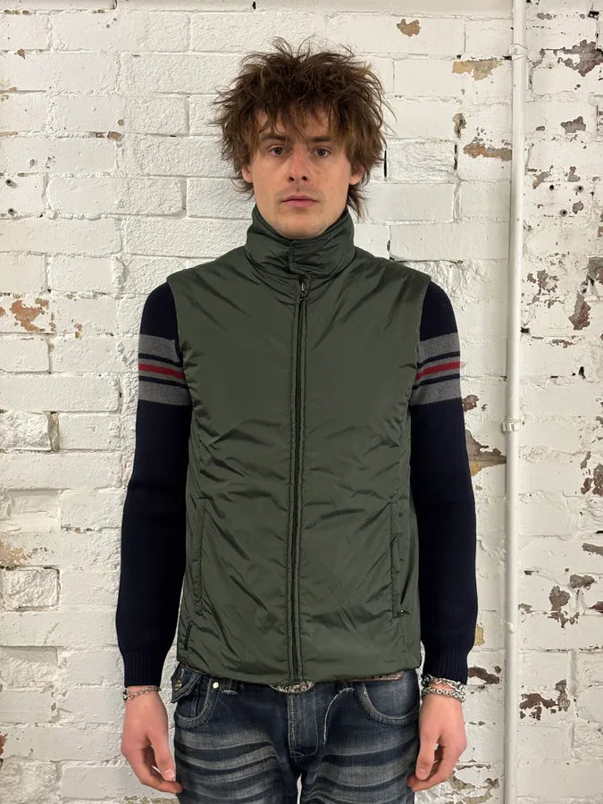SS2010 Prada Olive Nylon Sport Quilted Vest FaWiRCL 1