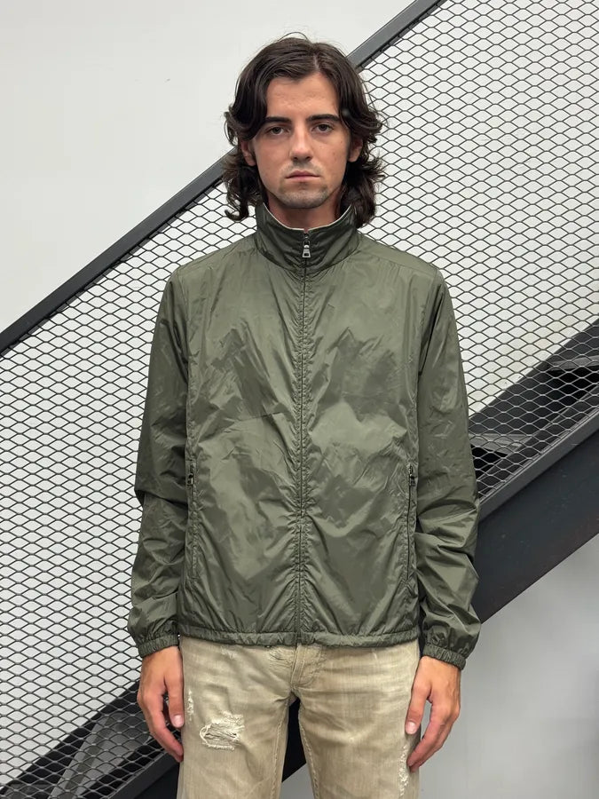 SS2010 Prada Olive Blue Nylon Linea Rossa Reversible Light Jacket FnDHhje 4