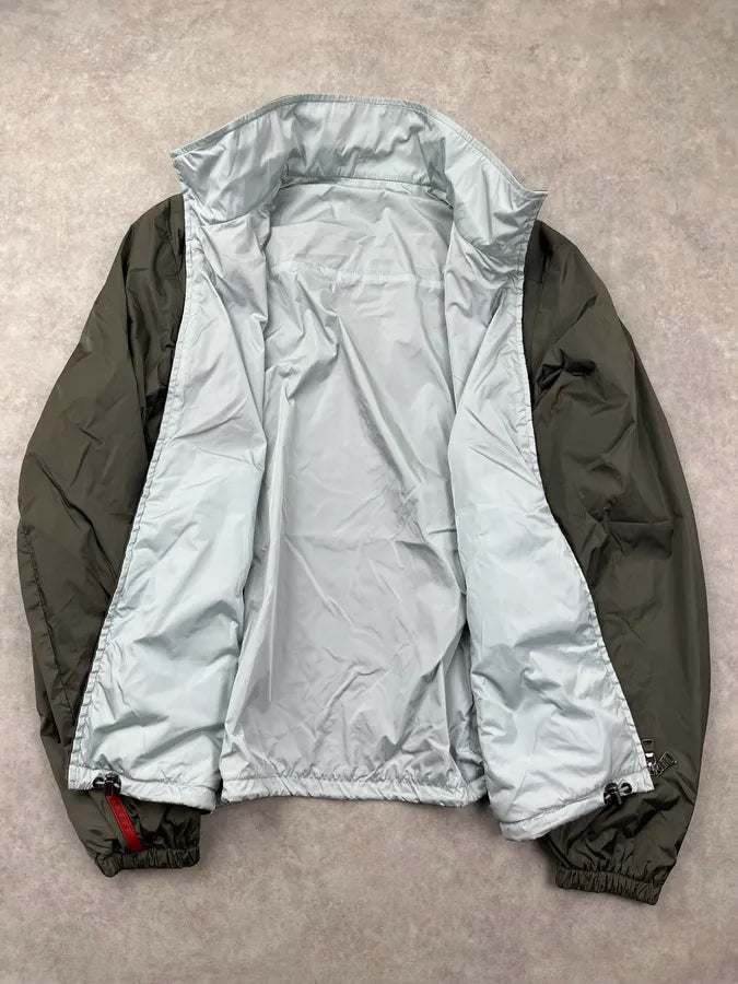 SS2010 Prada Olive Blue Nylon Linea Rossa Reversible Light Jacket FnDHhje 11