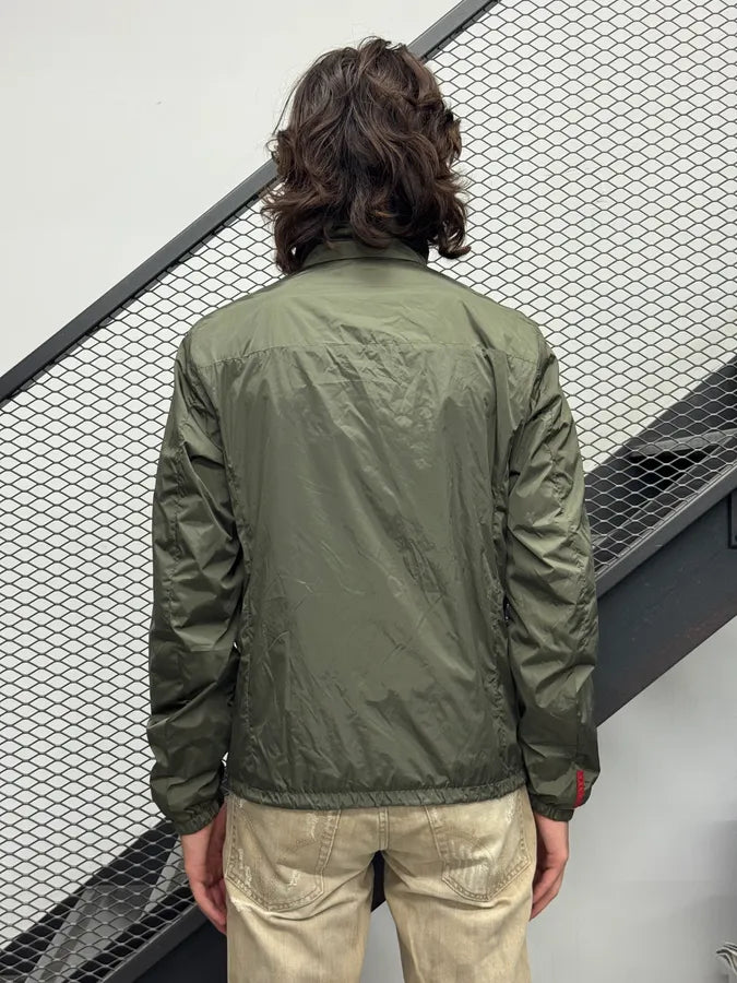 SS2010 Prada Olive Blue Nylon Linea Rossa Reversible Light Jacket FnDHhje 5