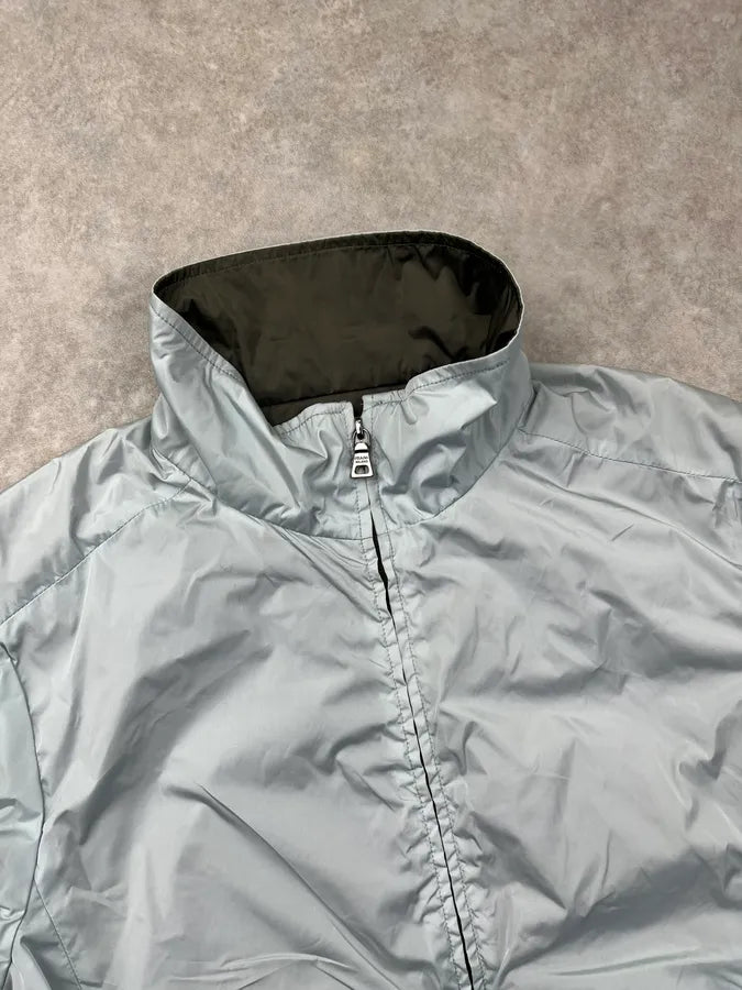 SS2010 Prada Olive Blue Nylon Linea Rossa Reversible Light Jacket FnDHhje 12