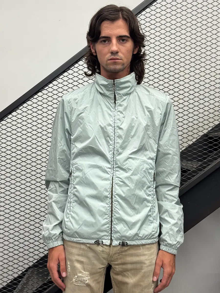 SS2010 Prada Olive Blue Nylon Linea Rossa Reversible Light Jacket FnDHhje 6