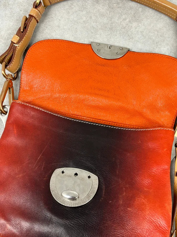 2000s Prada Orange Leather Python Shoulder Bag YeGpqXg 6