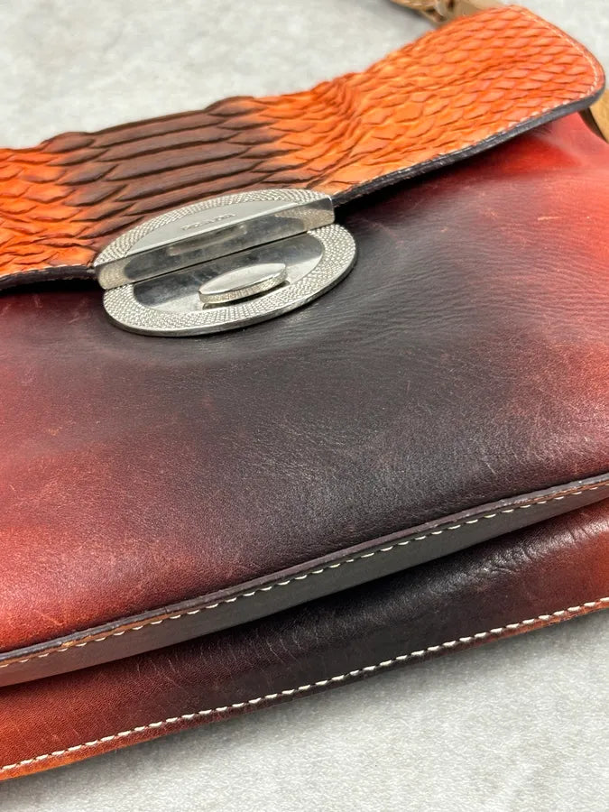 2000s Prada Orange Leather Python Shoulder Bag YeGpqXg 7