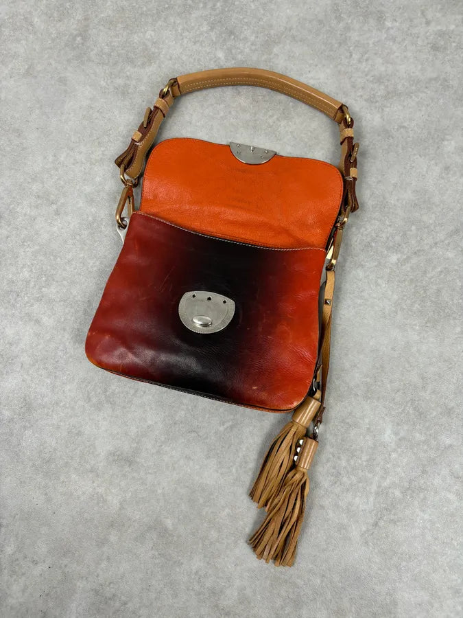 2000s Prada Orange Leather Python Shoulder Bag YeGpqXg 5