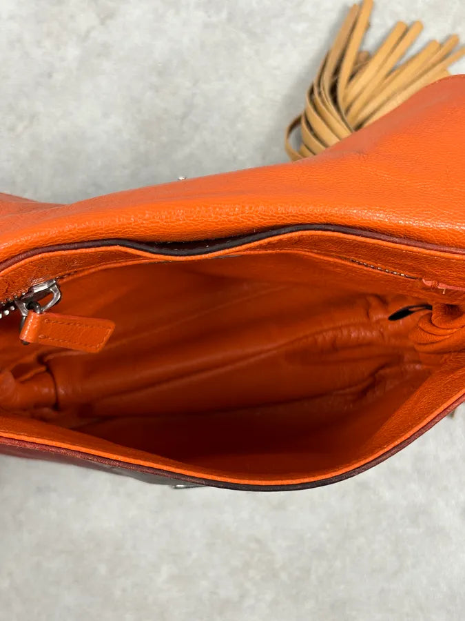 2000s Prada Orange Leather Python Shoulder Bag YeGpqXg 17