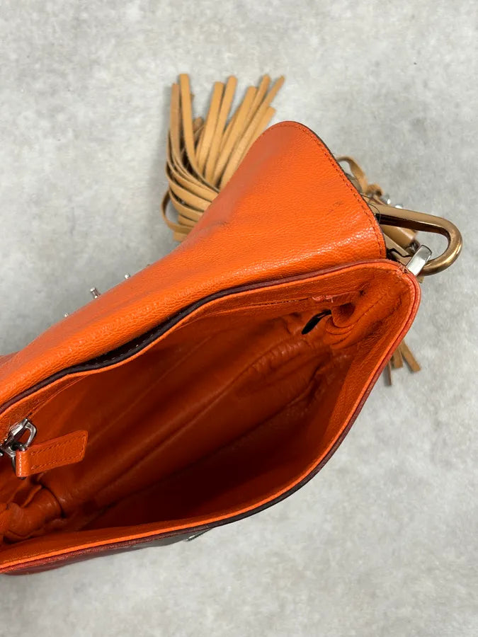 2000s Prada Orange Leather Python Shoulder Bag YeGpqXg 16