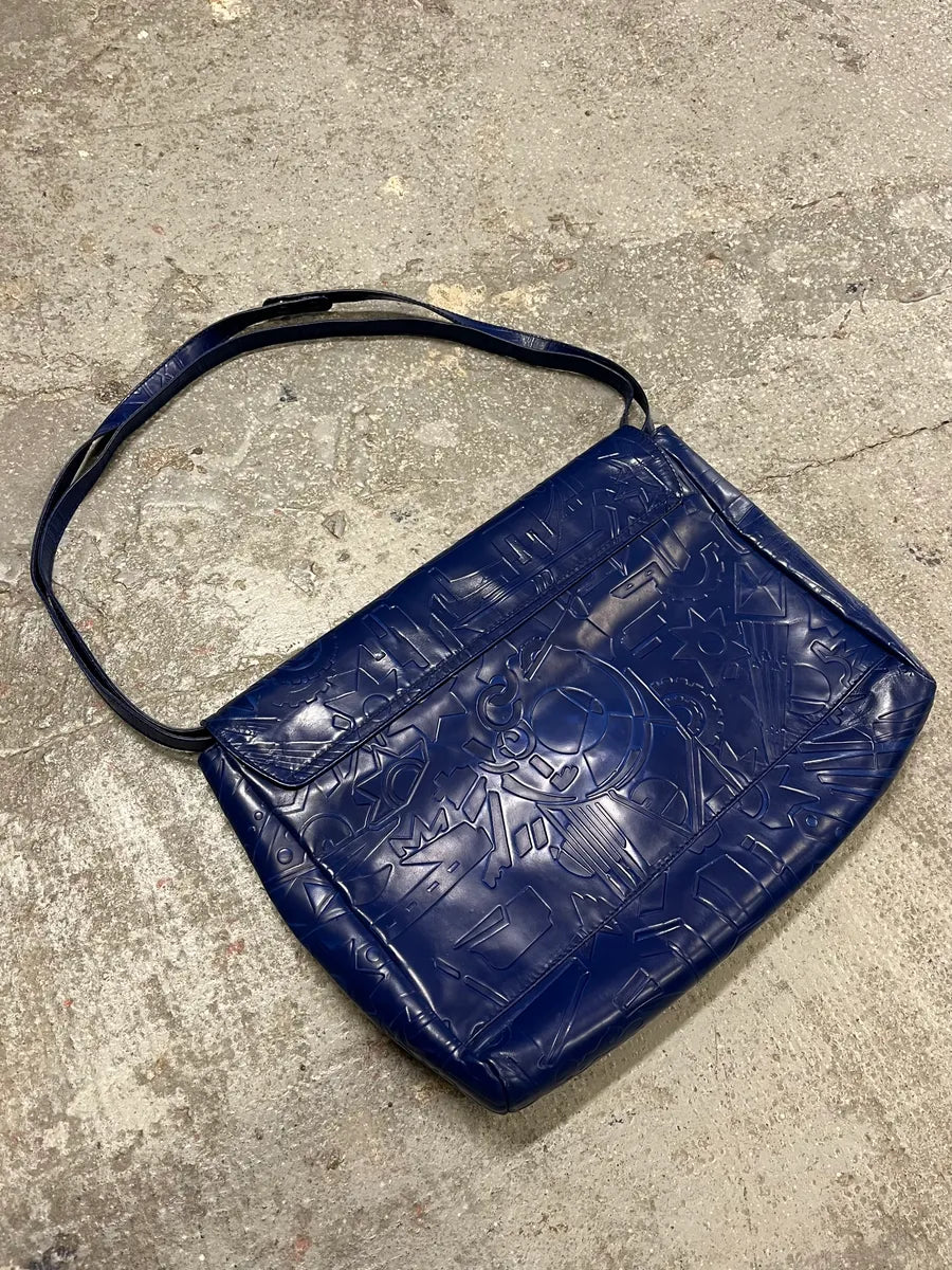 Prada Pictogram Blue Leather Handle Bag (OS) YVGYeSk 2