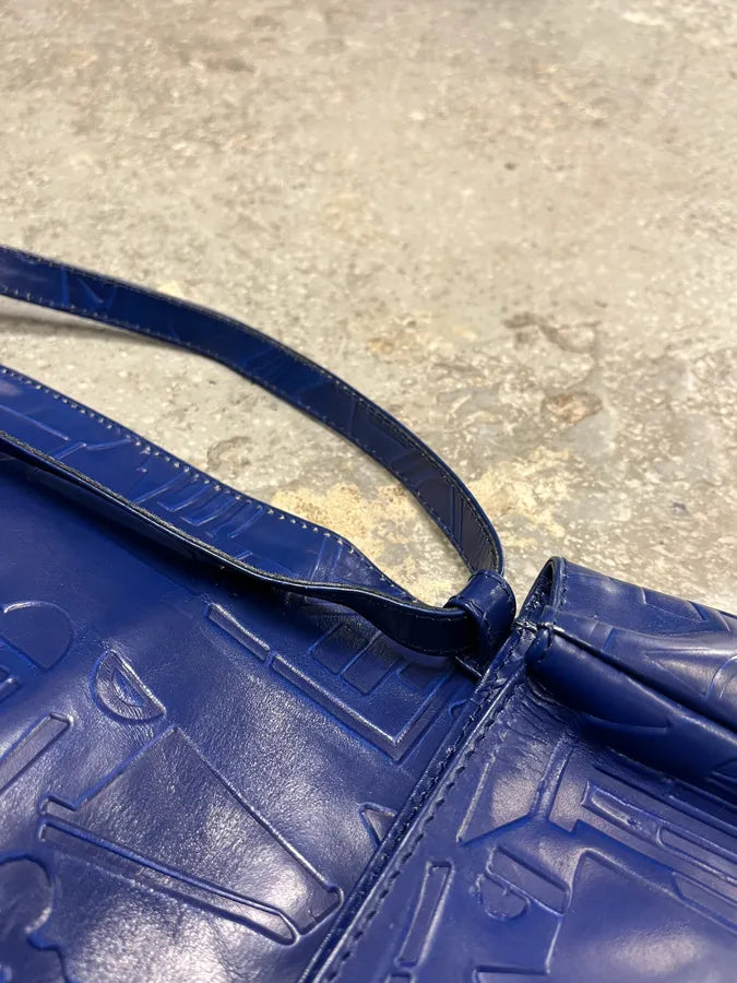 Prada Pictogram Blue Leather Handle Bag pTIunPA 5