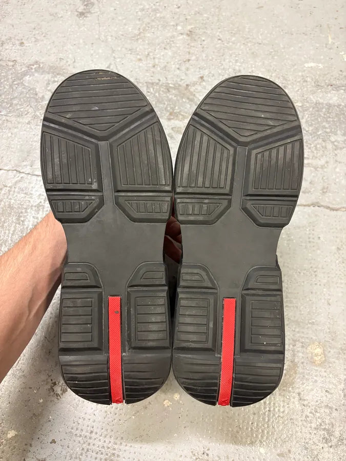 Prada Polarius Futuristic Black Iridescent High Top Sneakers cbZXDXC 7