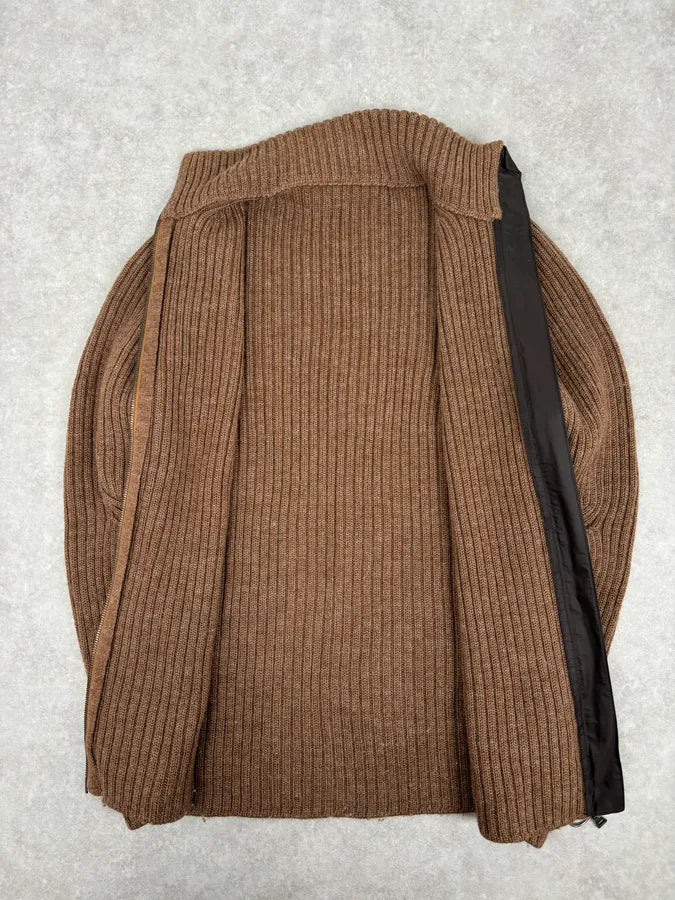 2000s Prada Brown Cozy Zip-up Sweater LqQUxMG 6