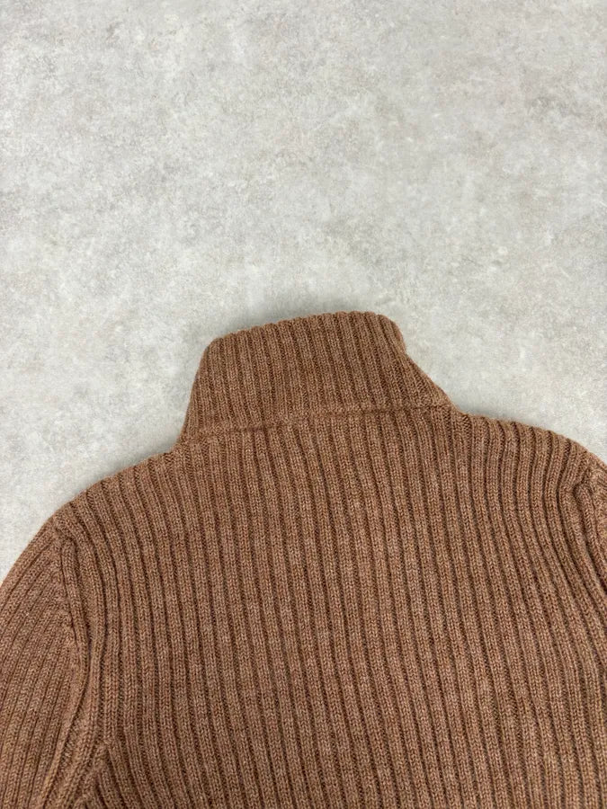 2000s Prada Brown Cozy Zip-up Sweater LqQUxMG 5