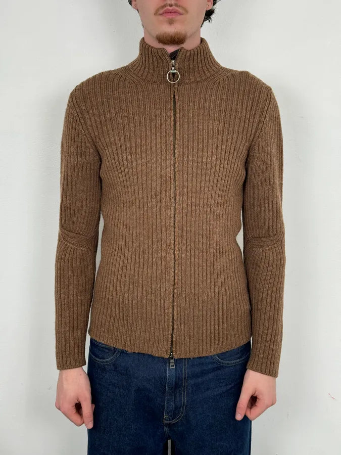 2000s Prada Brown Cozy Zip-up Sweater LqQUxMG 1