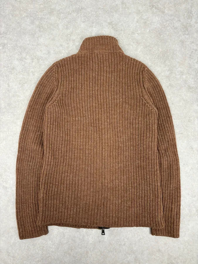 2000s Prada Brown Cozy Zip-up Sweater LqQUxMG 4