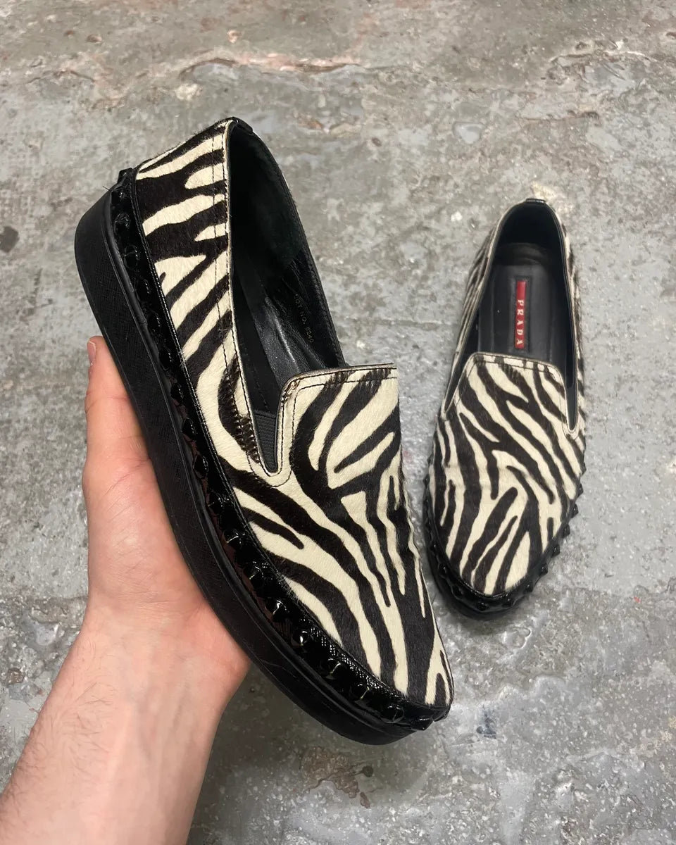 Prada Pony Hair Safari Brown Embellished Shoes dEmIcmZ 0