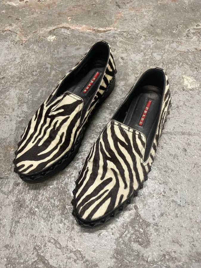 Prada Pony Hair Safari Brown Embellished Shoes dEmIcmZ 2