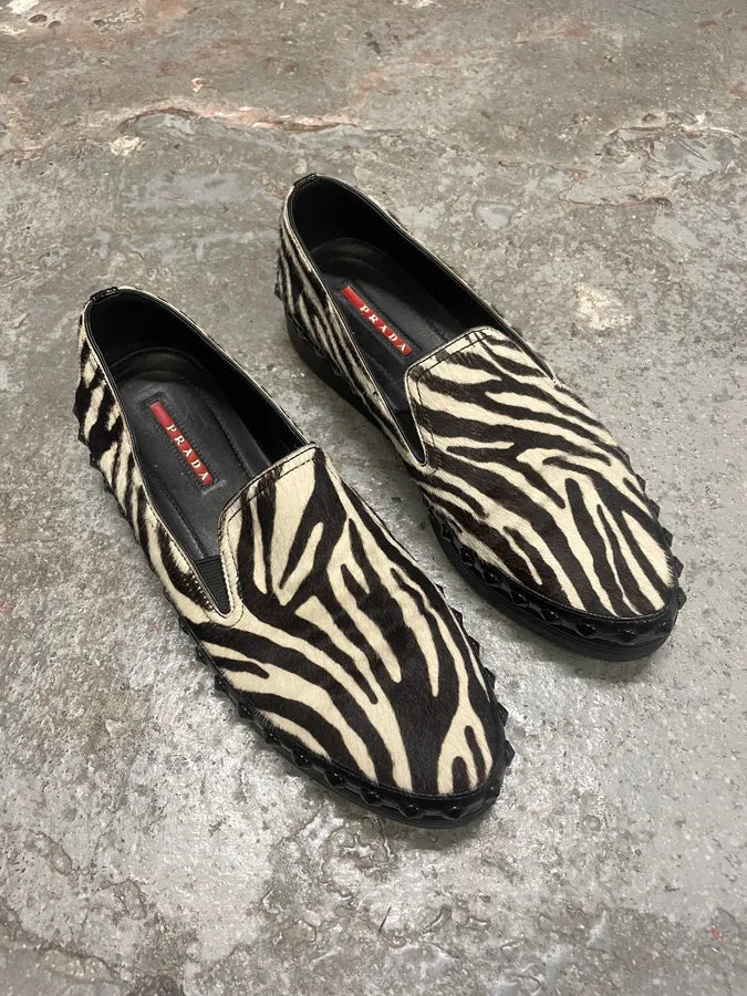 Prada Pony Hair Safari Brown Embellished Shoes dEmIcmZ 3