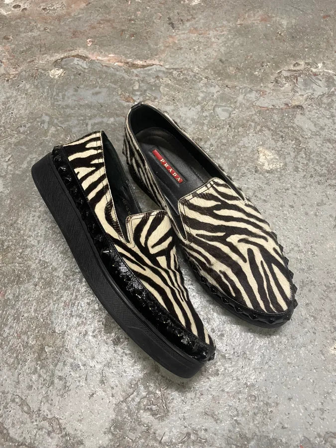 Prada Pony Hair Safari Brown Embellished Shoes dEmIcmZ 4