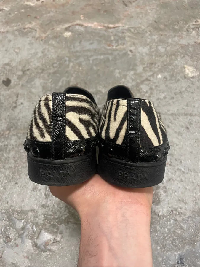 Prada Pony Hair Safari Brown Embellished Shoes dEmIcmZ 6