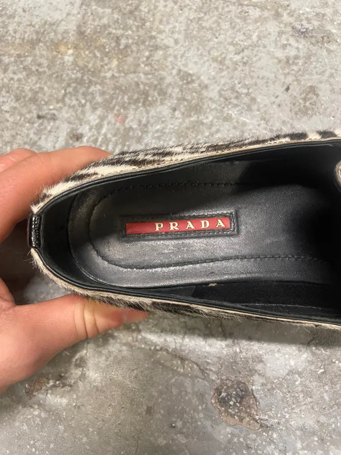 Prada Pony Hair Safari Brown Embellished Shoes dEmIcmZ 9