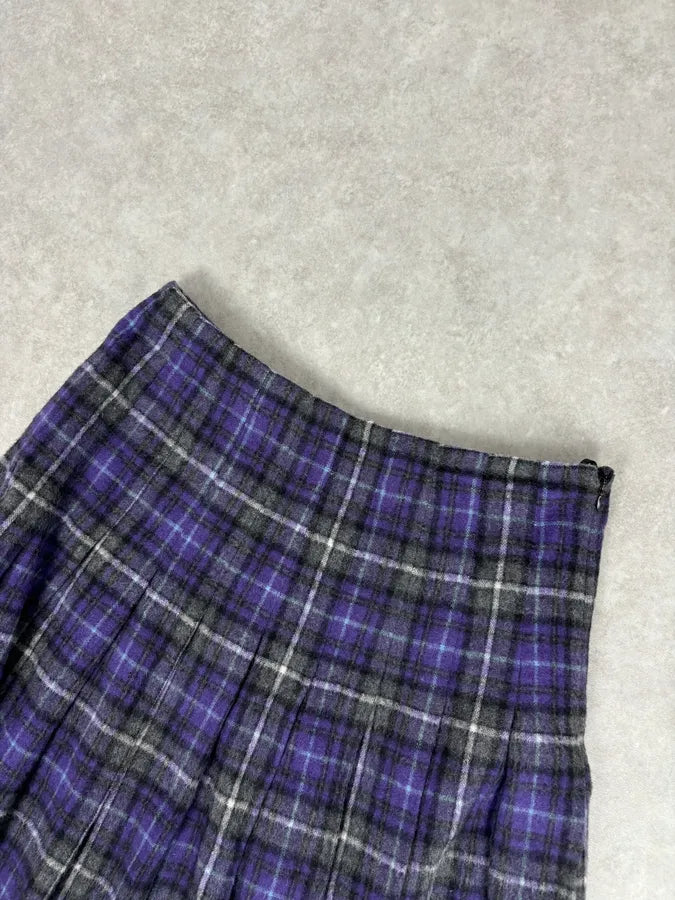 FW2013 Prada Purple Tartan Wool Pleated Skirt  bNFhkRJ 6