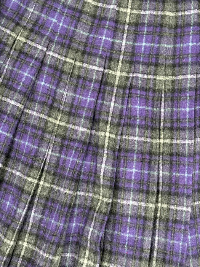 FW2013 Prada Purple Tartan Wool Pleated Skirt  bNFhkRJ 7