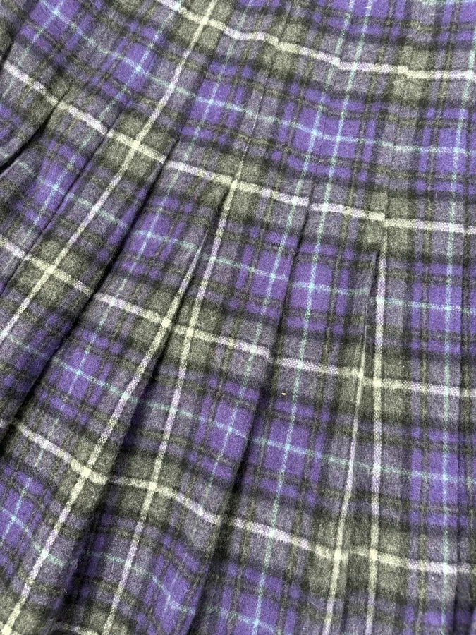 FW2013 Prada Purple Tartan Wool Pleated Skirt  bNFhkRJ 8