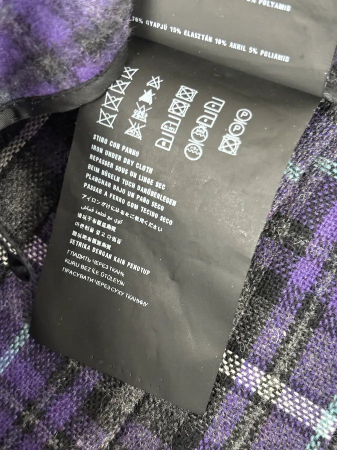 FW2013 Prada Purple Tartan Wool Pleated Skirt  bNFhkRJ 12