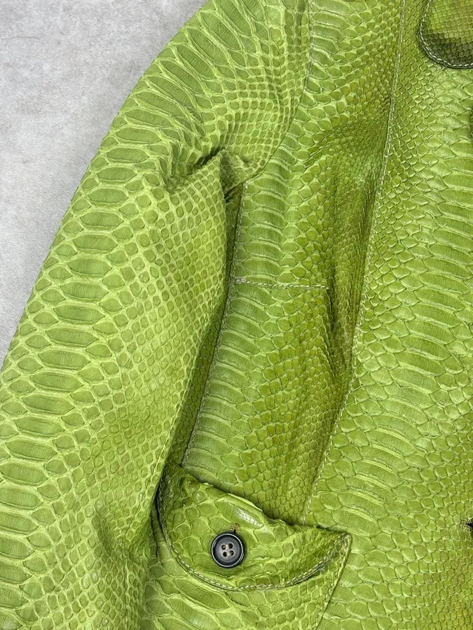 2000s Prada Python Green Leather Jacket pUgJPnK 7