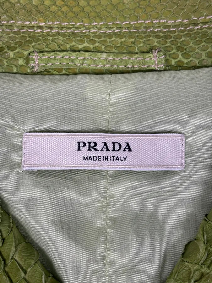 2000s Prada Python Green Leather Jacket pUgJPnK 9