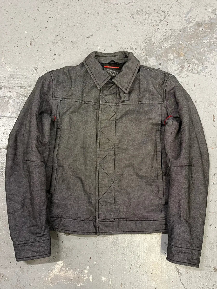 Prada Raw Grey Denim Jacket HPyvGhp 0