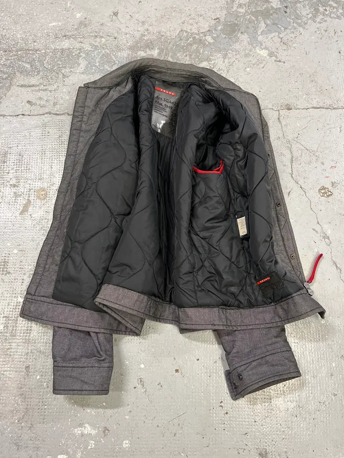 Prada Raw Grey Denim Jacket HPyvGhp 10