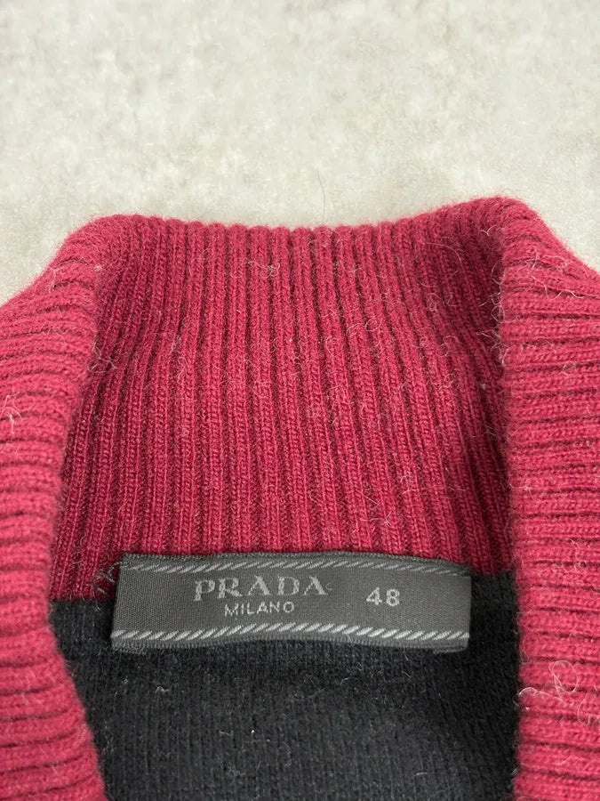 AW2018 Prada Red Cashmere Zip-up Sweater HbzAwci 3