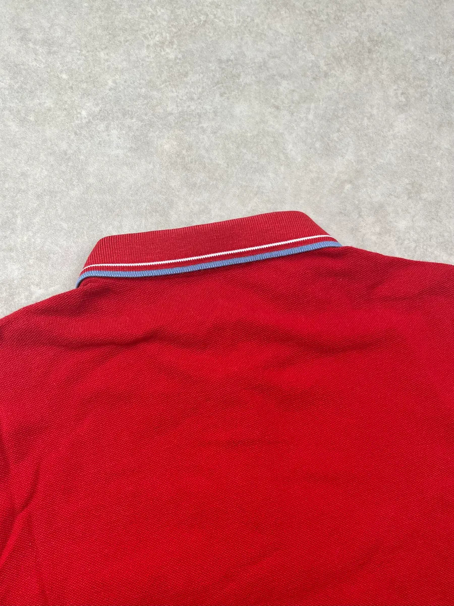 SS2015 Prada Red Striped Collar Polo wKzKLwA 6