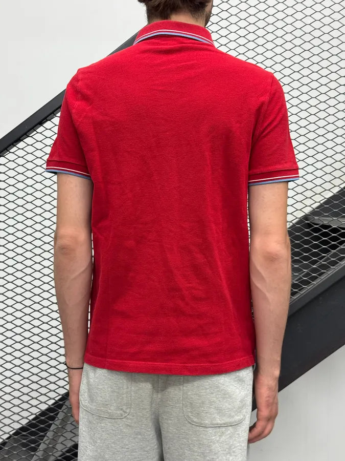 SS2015 Prada Red Striped Collar Polo wKzKLwA 2