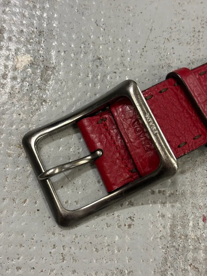 AW2000 Prada Red Premium Leather Belt NeacwKj 4