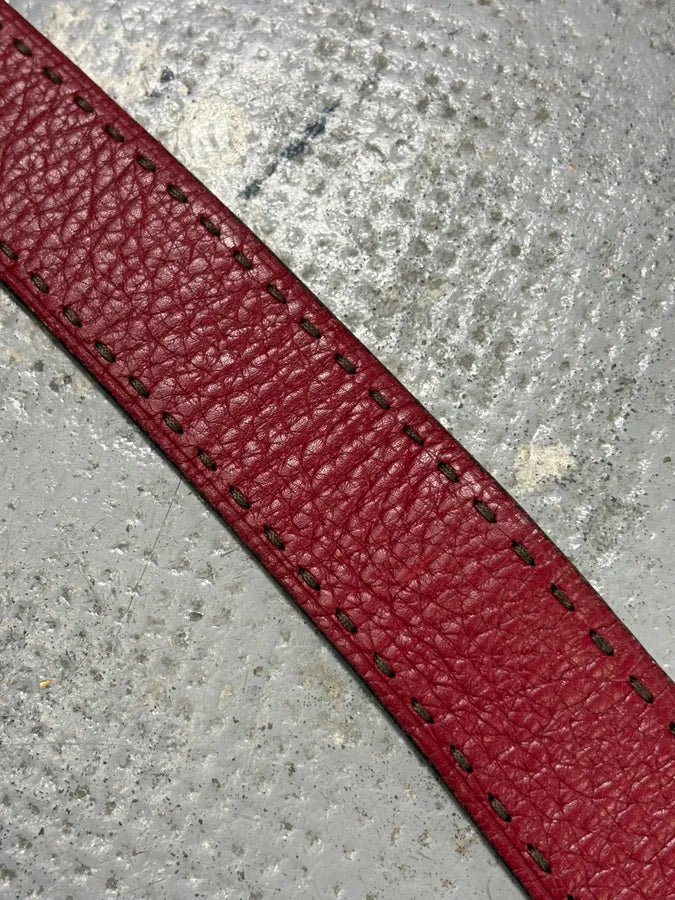 AW2000 Prada Red Premium Leather Belt NeacwKj 5