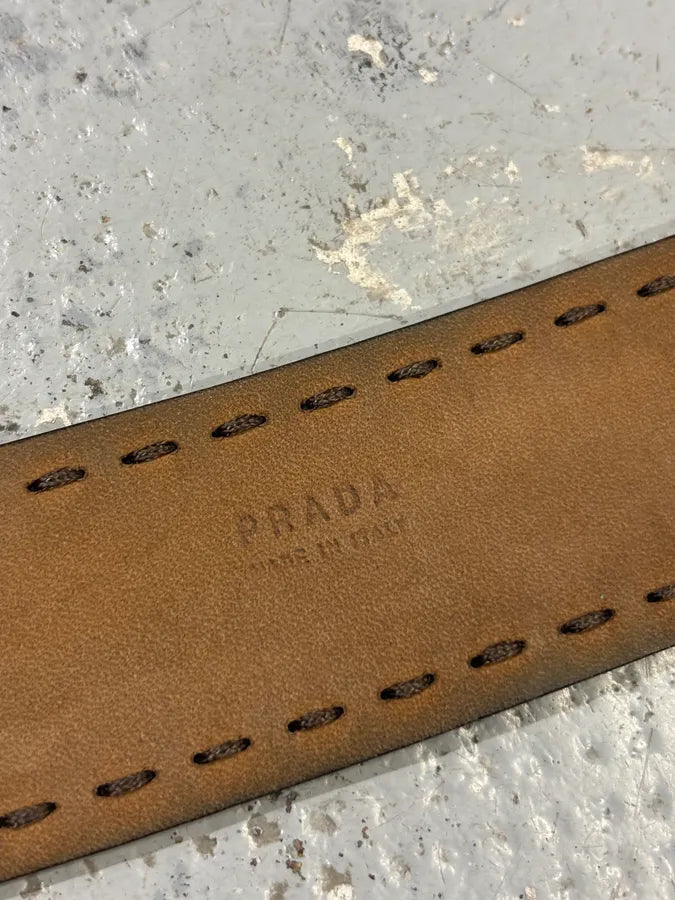 AW2000 Prada Red Premium Leather Belt NeacwKj 9
