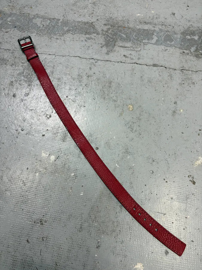 AW2000 Prada Red Premium Leather Belt NeacwKj 6